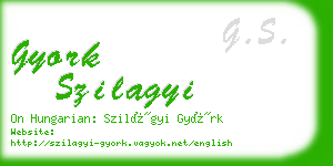 gyork szilagyi business card